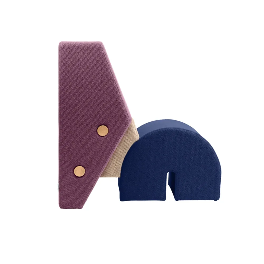 Sessel KEYSTONE lila mit beige und kobalt