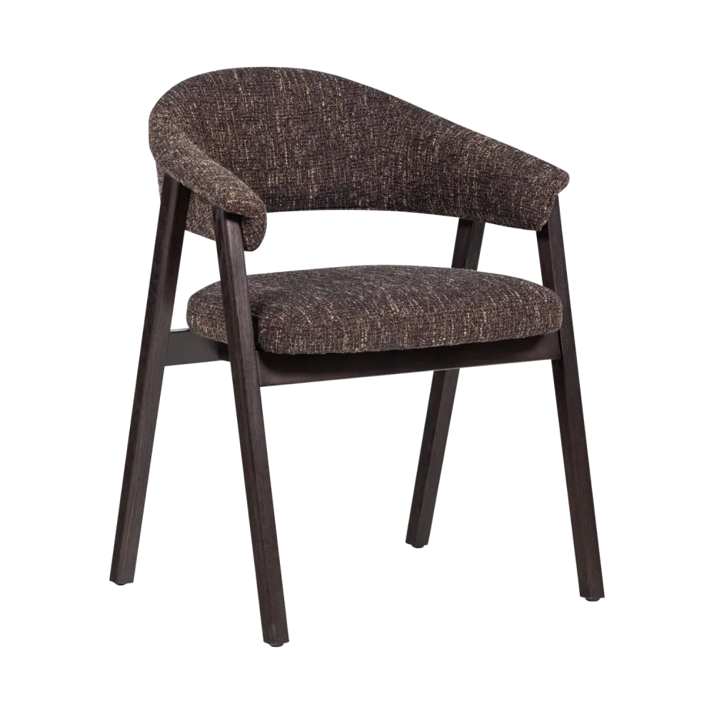 Sessel mit Armlehnen TUNAR dunkelbraun mit dunkelbraunem Holzgestell