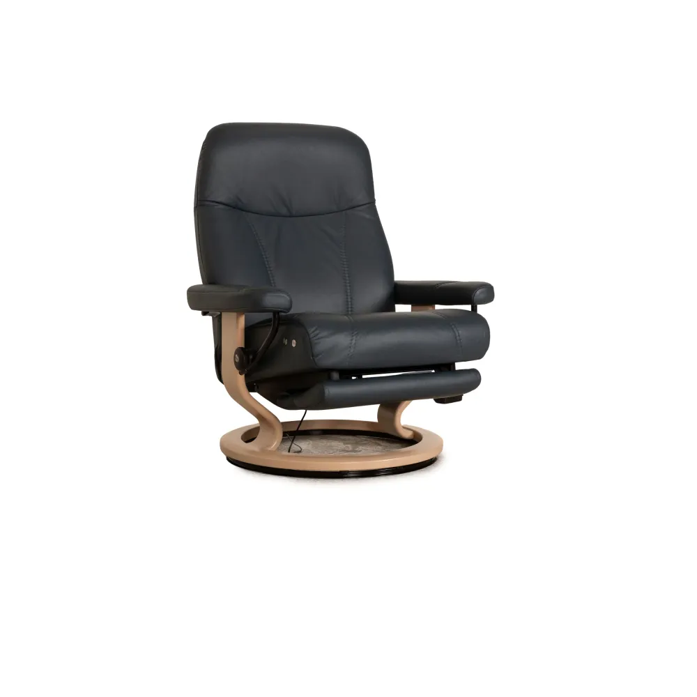 Stressless Consul Leder Sessel Dunkelblau Größe M elektrische Funktion