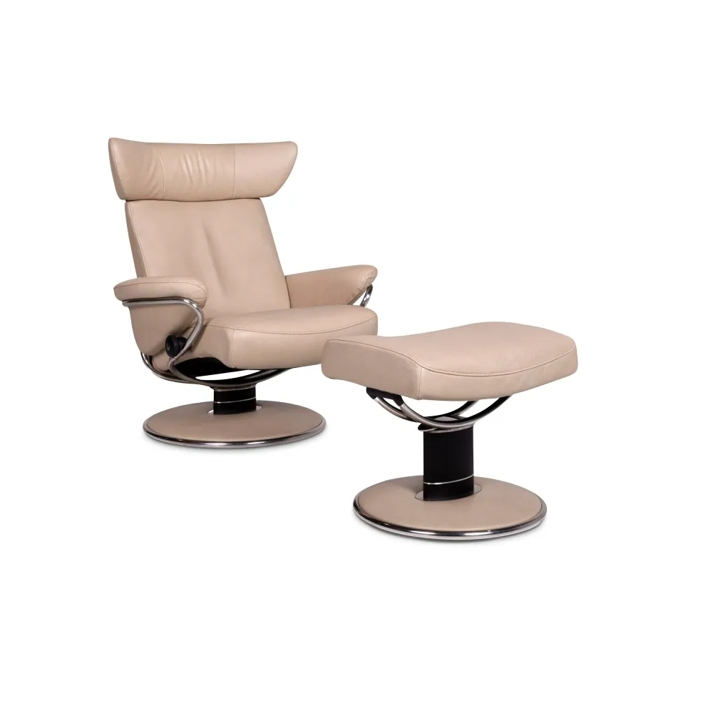 Stressless Jazz Designer Leder Sessel Beige inkl. Hocker #10778