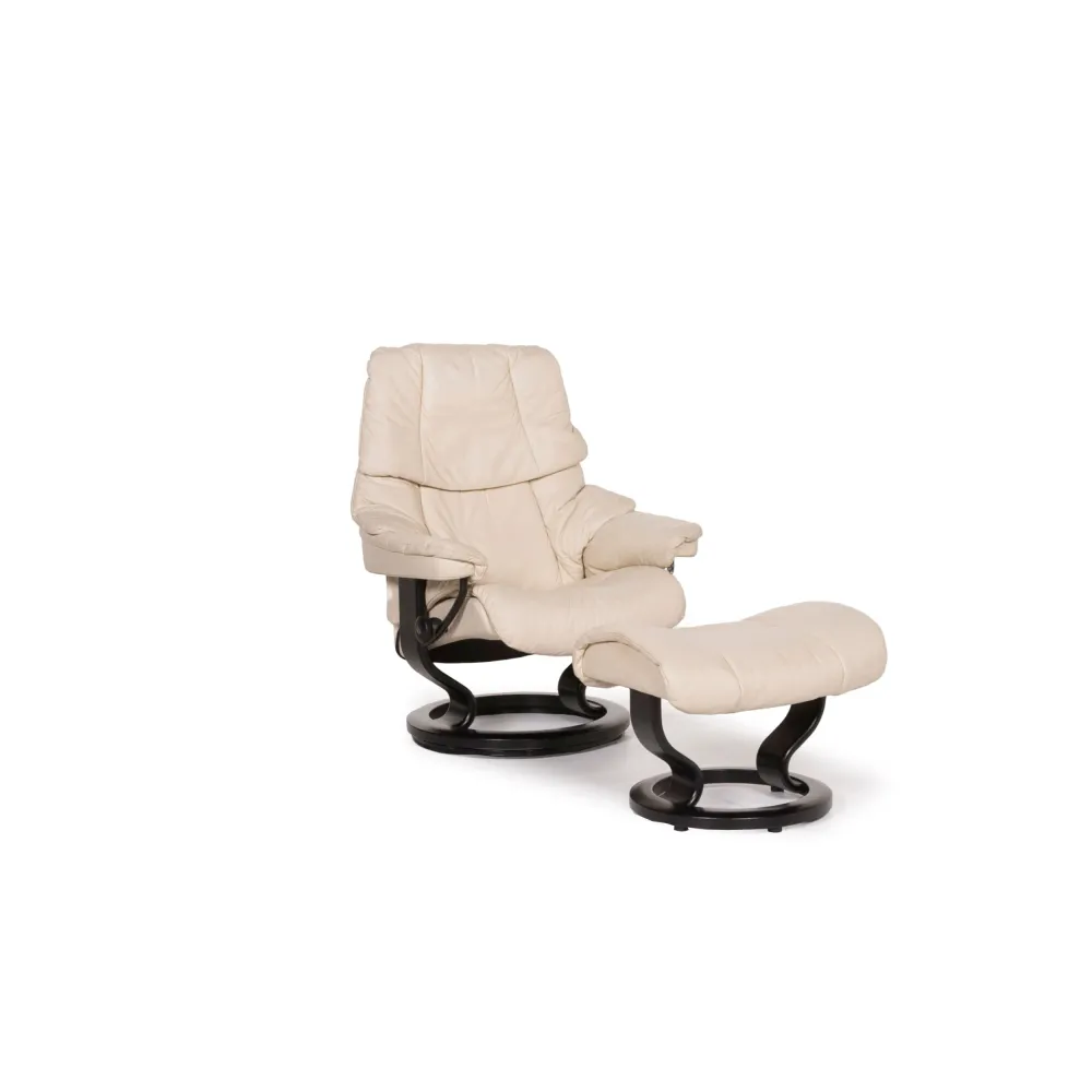 Stressless Reno Leder Sessel Creme inkl. Hocker #12297