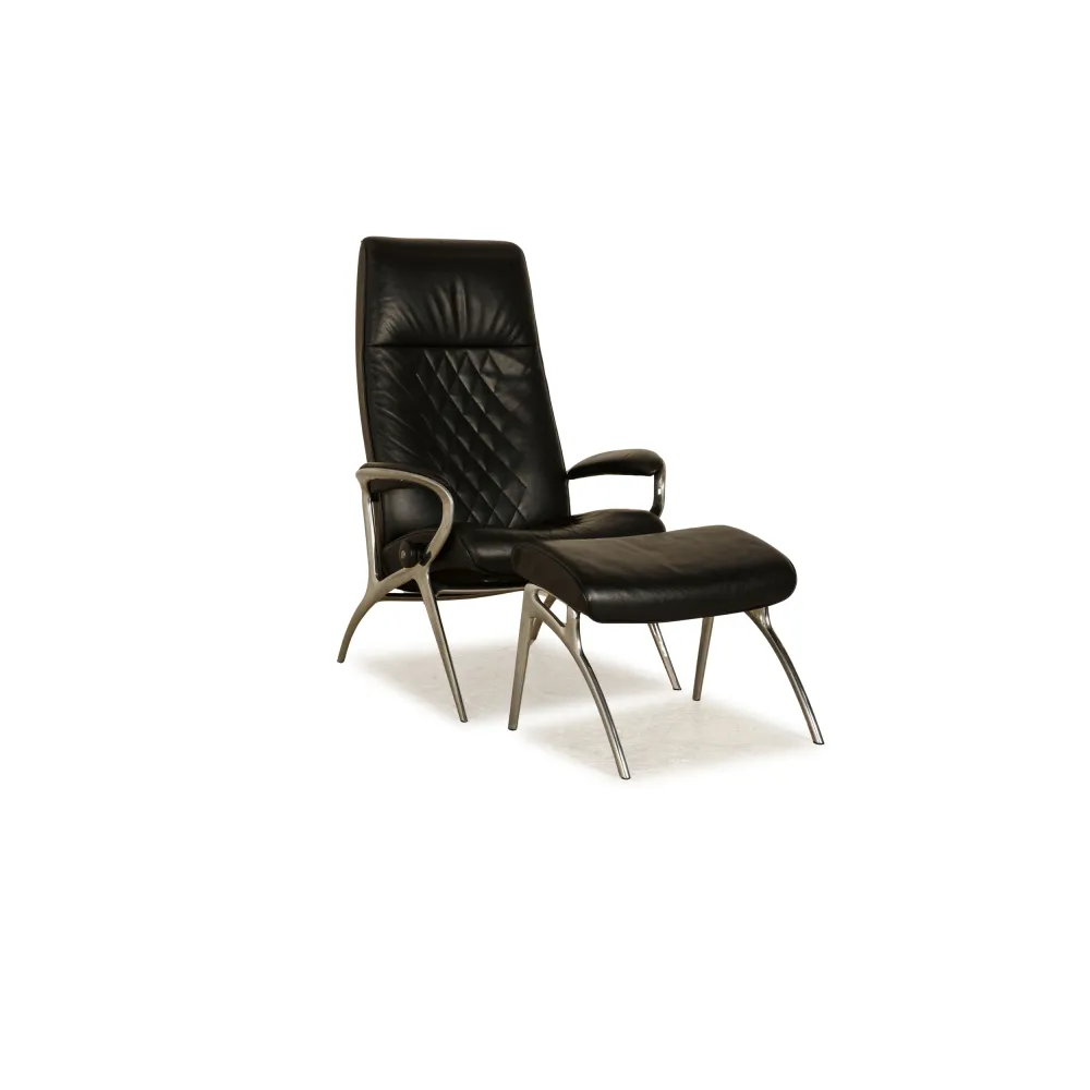 Stressless You James Leder Sessel Schwarz inkl Hocker manuelle Funktion