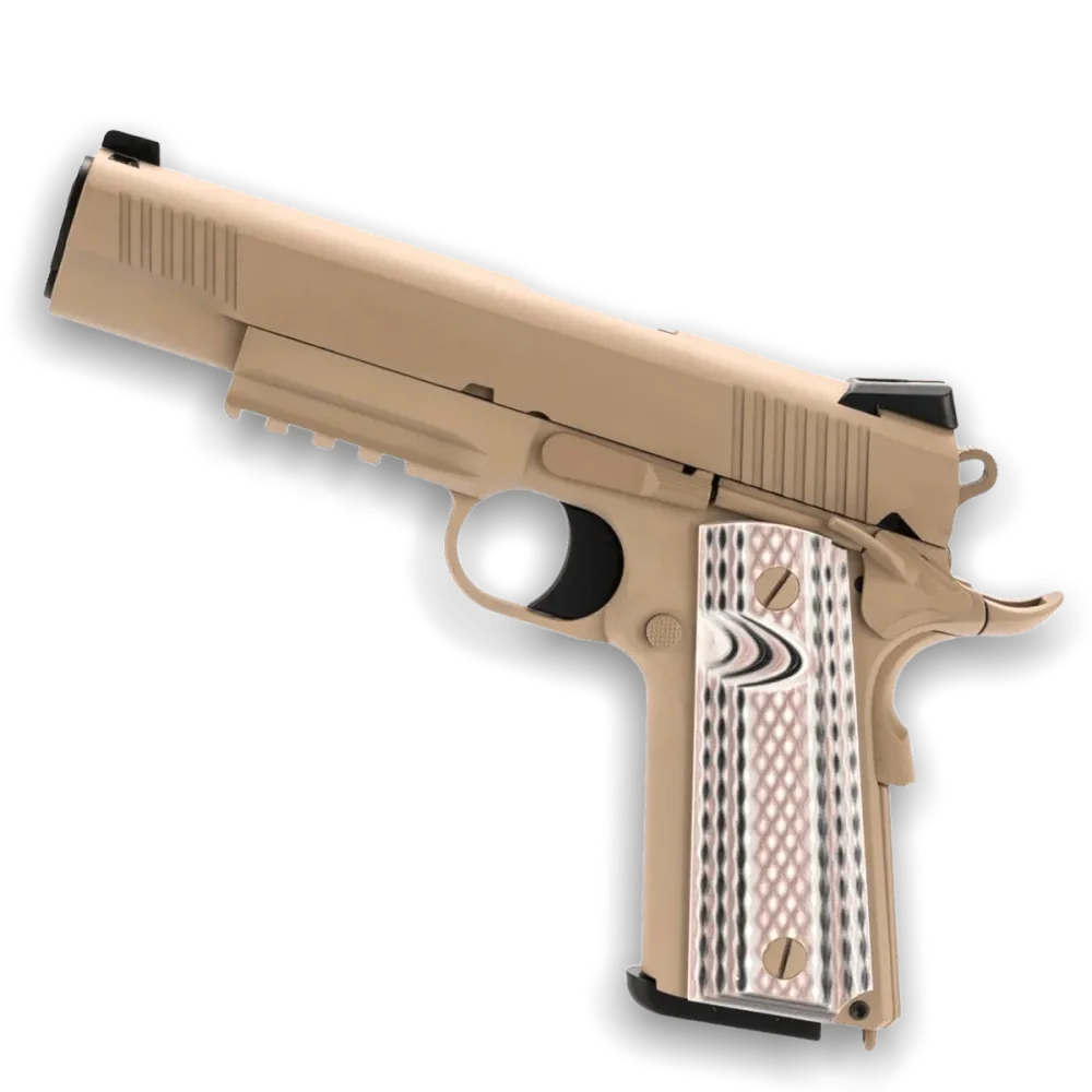 WE Tech 1911 M45A1 Gelsoft Gas Blowback Pistole – Hellbraun