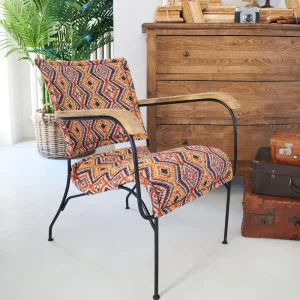 Tipi-Sessel aus Kelim-Stoff und Eisen