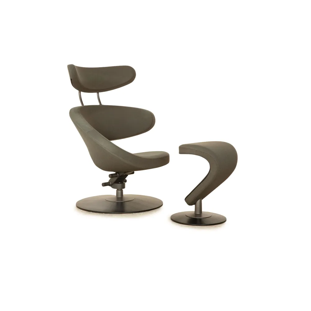 Varier Peel Stoff Sessel Grau manuelle Funktion inkl. Hocker
