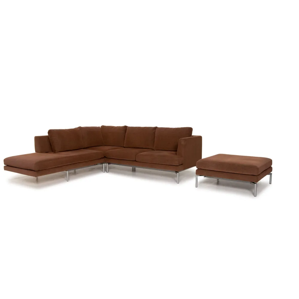 Walter Knoll Good Times Stoff Sofa Garnitur 1x Ecksofa 1x Hocker