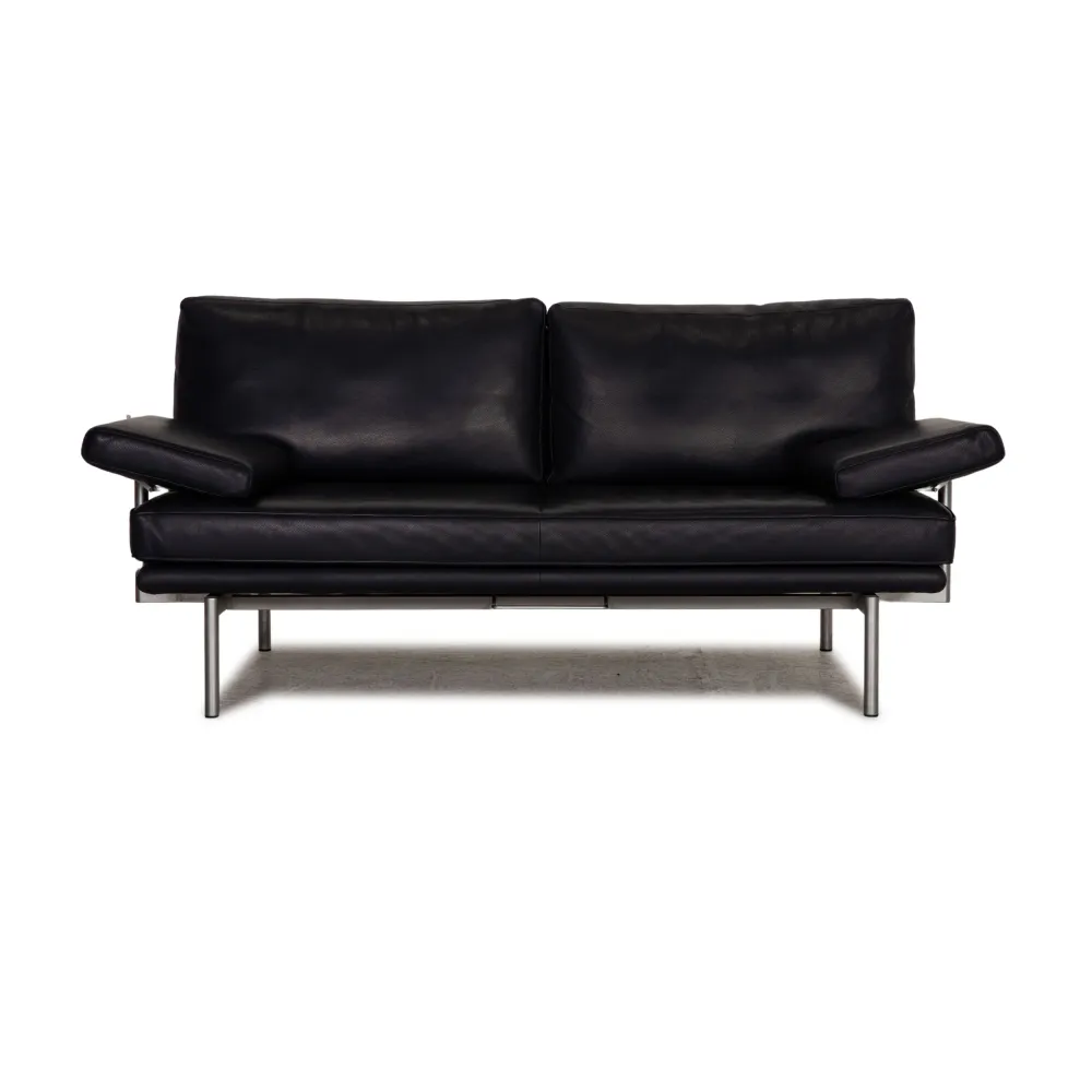 Walter Knoll Living Platform Leder Zweisitzer Blau Dunkelblau Sofa Couch Funktion