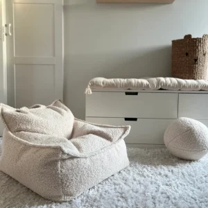 Wigiwama Sitzsack Sessel Teddy Cremeweiß