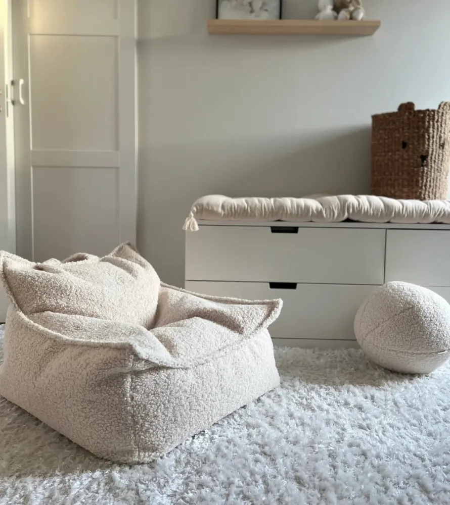 Wigiwama Sitzsack Sessel Teddy Cremeweiß