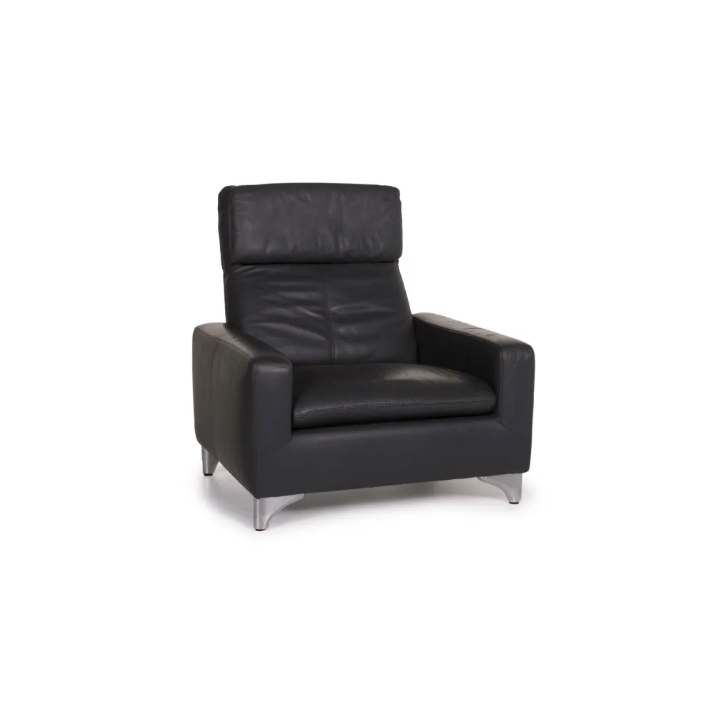 Willi Schillig Leder Sessel Grau #12176