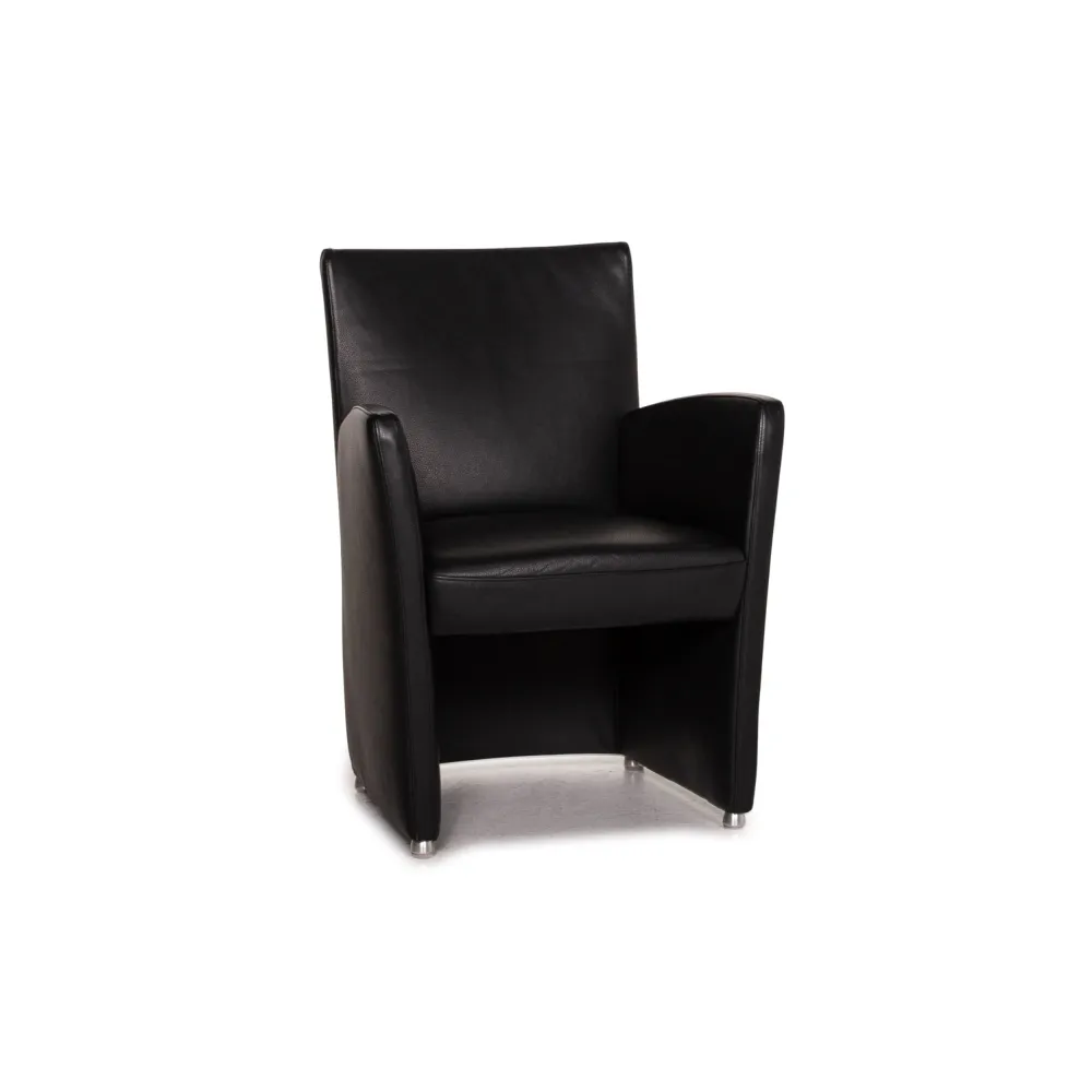 Willi Schillig Leder Sessel Schwarz #15600