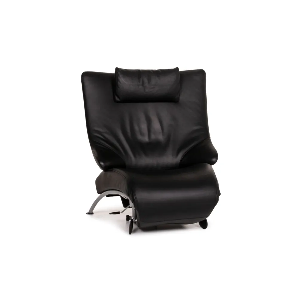 WK Wohnen Designo 699 Leder Sessel Liege Schwarz Relaxfunktion Funktion #14645