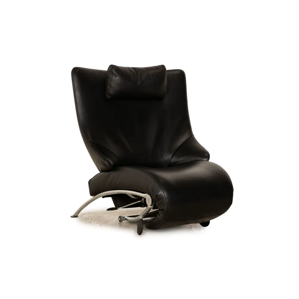 WK Wohnen Solo 699 Leder Sessel Schwarz manuelle Funktion
