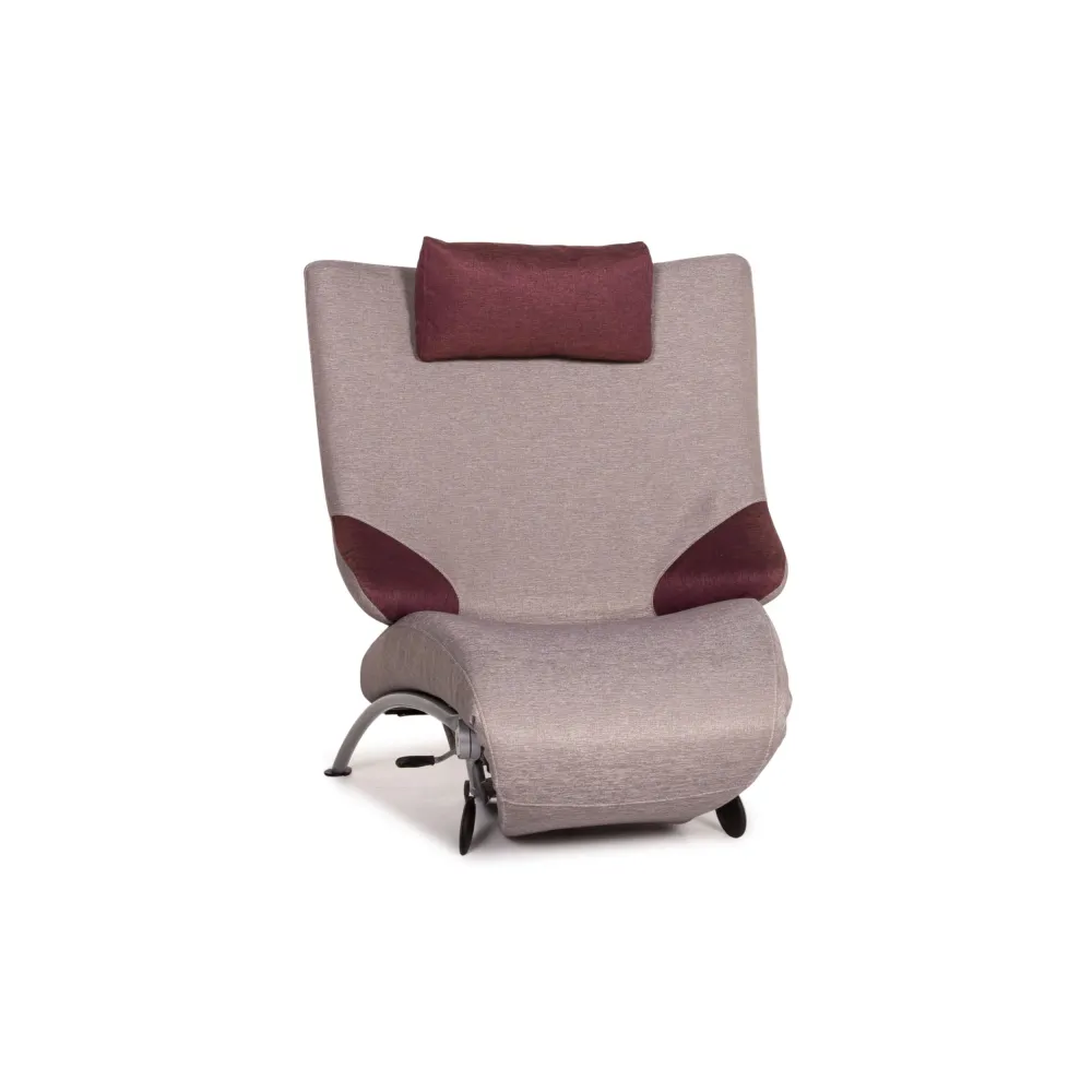WK Wohnen Solo 699 Stoff Liege Grau Lila Relaxliege Sessel Relaxfunktion Funktion #14573