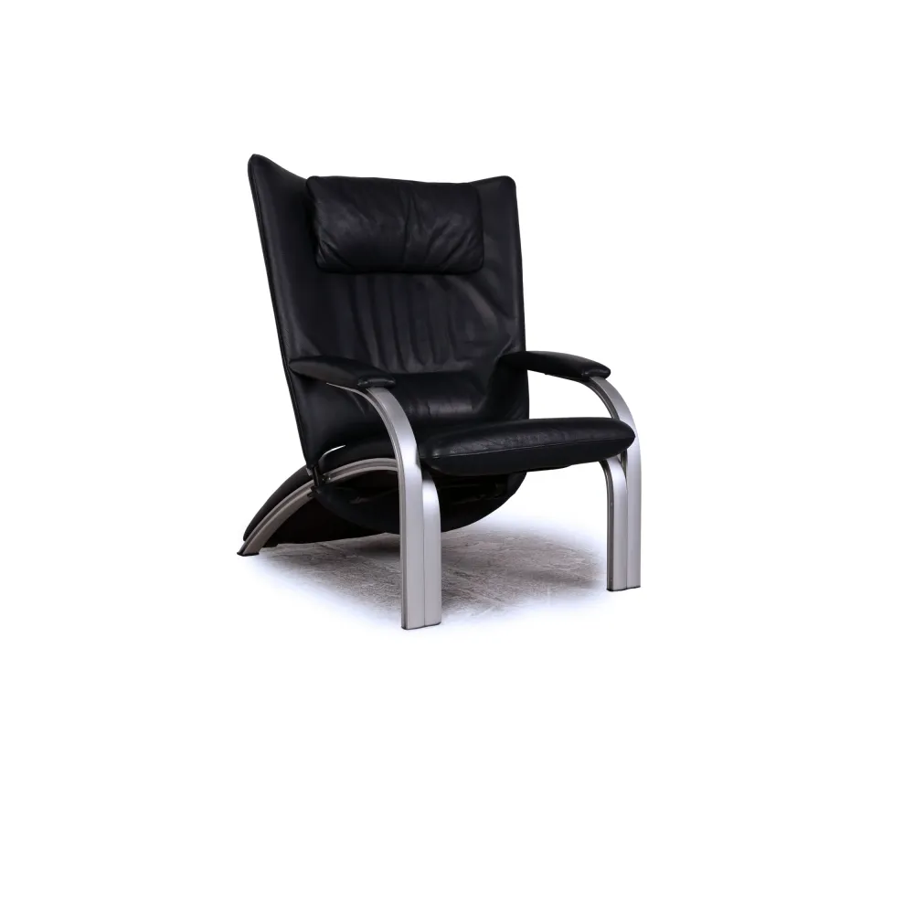 WK Wohnen Spot 698 Leder Sessel Blau Dunkelblau