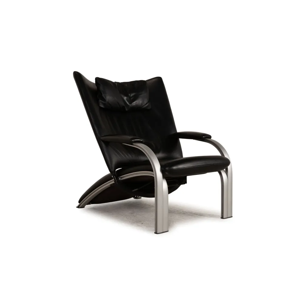 WK Wohnen Spot 698 Leder Sessel Schwarz Funktion Relaxfunktion