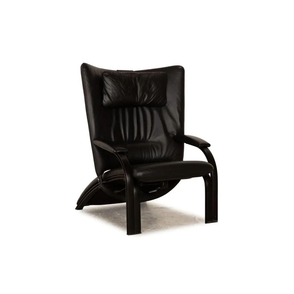WK Wohnen Spot 698 Leder Sessel Schwarz manuelle Funktion Relaxfunktion
